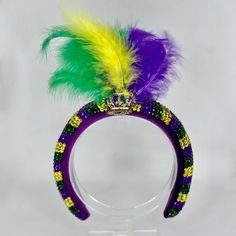 Unleash your inner carnival queen as this sparkly headpiece has you crowned as the Queen of Mardi Gras! Laissez les bon temps rouler *Locally hand made in New Orleans. Headpieces usually ship within 3-5 business days. Please be aware that due to the unique and handmade nature of each product, color, shapes, and sizes may vary slightly from the photo and descriptions. Adjustable Teardrop Crown Costume Hat For Parties, Adjustable Headband Headpieces For Costume Party, Adjustable Carnival Headpieces For Costume Party, Mardi Gras Party Crown Headpiece, Carnival Costume Party Headband, Adjustable Carnival Costume Party Headpieces, Adjustable Crown Costume Hat For Party, Whimsical Crown Headband For Parties, Carnival Crown Headpiece For Mardi Gras