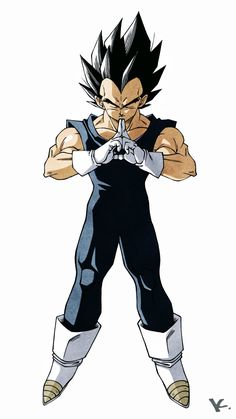 a drawing of the character gohan from dragon ball zoroe, with his arms outstretched