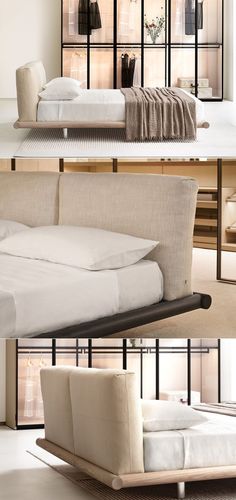 Iro Bed Stands out With Leather & Fabric Headboard Cushions, Ash Wood Frame Large Headboards, Bed Stands, Large Headboard, Japanese Joinery, Italian Furniture Brands, Bed Stand, Fabric Headboard, Cushion Headboard, Wooden Houses