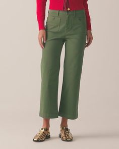 Chic Cotton Ankle-length Chinos, Spring Chino Cotton Twill Trousers, Cotton Wide-leg Chinos For Work, Chic Relaxed Fit High-waisted Chinos, Chic Wide Leg Cotton Pants For Work, Chic High-waisted Relaxed Fit Chinos, Summer Tapered Leg Chino Cotton Twill Pants, Wide-leg Cargo Pants For Work, Chic Relaxed Fit Cotton Wide Leg Pants