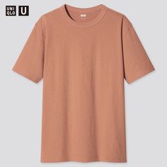 Short-Sleeve Solid Crewneck T-Shirt By Uniqlo U In The Orange (More Of A Peach/Rust) Colorway, New With Tags. 100% Cotton, Size Medium. Measures 22" Pit-To-Pit, 28" From The Top Of The Collar To The Bottom Of The Front Panel. Let Me Know If You Would Like Any Specific Measurements, Or Additional Photos! Happy To Provide Them! Cotton Crew Neck Short Sleeve Top For Fall, Fall Cotton Crew Neck Short Sleeve Top, Solid Cotton Short Sleeve Top For Fall, Uniqlo Graphic Tee With Crew Neck, Uniqlo Crew Neck Graphic Print Tops, Uniqlo Graphic Tee With Short Sleeves, Uniqlo Casual Graphic Print T-shirt, Uniqlo Graphic Tee Short Sleeve, Uniqlo Cotton Graphic Tee