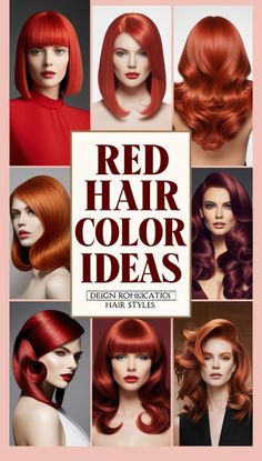 Explore a vibrant collection of stunning red hair color ideas, from fiery copper to deep auburn hues. Whether you're looking for bold transformations or subtle red highlights, these inspiring styles offer something for every shade preference. Perfect for making a bold statement or adding a touch of warmth to your look. Get ready to ignite your hair game with these eye-catching red tones! Hair Color Hairstyles, Blonde Ombre Bob, Red Pixie Cuts, Deep Auburn, Shoulder Length Curls, Red Hair Color Ideas, Red Pixie, Color Hairstyles, Copper Blonde