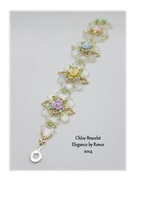 a bracelet with flowers and beads on it