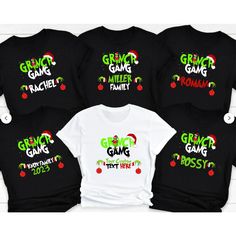 Custom Grinch Gang Shirt, Christmas Grinch Gang Shirt, Matching Family shirt, Christmas Custom Shirt, Christmas Shirt, Merry Christmas Tee HOW TO ORDER Please, Check and Review all Photos. Please choose your size, color and saying separately than add to the card And please do this for each shirt. After that go to the check out and pay together Please add you Custom Name Text Ex: Rachel, Miller Family, Knox 2023 **Each item sold separately SWEATSHIRT DETAILS - 50% Cotton - 50% Polyester - Medium- Grinch Christmas Shirts Family, Grinch Family Shirts, Grinch Shirt Ideas, Grinchmas Shirts, Grinch Christmas Shirts, Christmas Graphic Tees, Rachel Miller, Matching Family Shirt, Grinch T Shirt