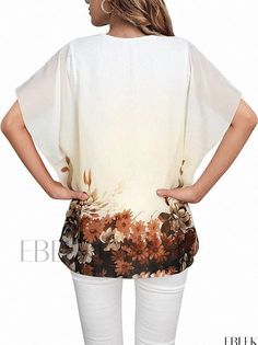 Chic Loose-Fit Ruffle Hem Butterfly Sleeve Double-Layer Shirt - Elegant Formal Chiffon Blouse for Workwear Layer Shirt, Shirt Elegant, Sheer Crop Top, Layered Shirts, Butterfly Sleeve, Swimsuit Set, Butterfly Sleeves, Elegant Shirt, Chiffon Blouse