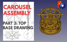 an image of a drawing with the title carousel assembly part 3 top base drawing on it