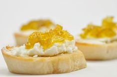 small crackers topped with jelly and cream