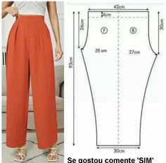 an image of a woman's pants with the measurements for her waist and legs