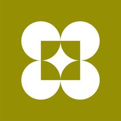 the letter b is made up of three overlapping circles in white on a green background