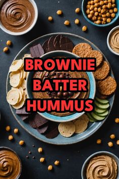 A photo of a  Brownie Batter Hummus which is a type of sweet hummus Brownie Batter Hummus Recipe, Sweet Hummus, Dessert Hummus Recipe, Brownie Batter Hummus, Dessert Hummus, Diet Protein, Delicious Brownies, Brownie Batter, Fruit Dip