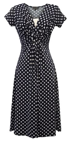 This Charming  Polka Dot Tea dress is definitely a piece you will need in your collection.   It is made from a medium weight Polyester/Elastane mix fabric with stretch, It has a fitted bodice with twist knot detail Classic v neckline with modesty panel. This is a slinky slip dress with no zip fastening This listing is for the dress only, accessories are not included  Please see measurements for suitability UK 10 Bust 34-35 inches  Waist 28-29 inches Hips 34-35 inches  Length (Shoulder to Hemline Vintage Dresses 40s, 1940s Wartime, Vintage Dresses For Sale, Fashion Facts, Retro Fashion Outfits, 40s Dress, Dresses 40s, Goodwood Revival, Dot Print Dress