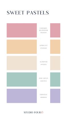 the color scheme for sweet pastels