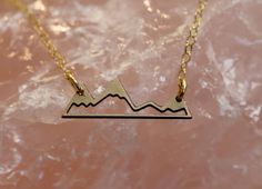 Sterling silver mountain range cutout pendant on a sterling silver chain. Necklace is 17 inches long. Silver Mountain, Mountain Necklace, Sterling Silver Chain Necklace, Women's Jewelry And Accessories, Home Candles, Mountain Range, Silver Chain Necklace, Sterling Silver Chain, Paper Goods