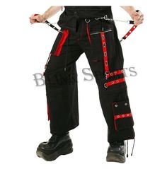 #Pinuk #Trouser #Handemade #Gothic #Men #Pants Techno Goth, Clothing Tape, Red Gothic, Gothic Men, Dark Street