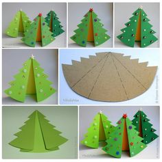 the steps to make an origami christmas tree