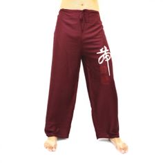 Chinese Brush Printed Scarlet Rayon Pants, Wide Leg pants, Yoga pants, Maternity pants, Casual wear, Pajamas pants, Unisex pants, 100% Rayon  $25.00 Free shipping Wide Leg Yoga Pants, Leg Yoga