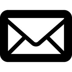 an email envelope icon in simple black and white style, isolated on a white background