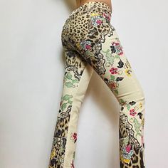 Roberto Cavalli Spring/Summer 2003 Floral Chinoiserie/Leopard Jeans Size M | eBay 90s Y2k Fashion, Plus Size Baddie Outfits, Rihanna Outfits, Extreme Fashion, Leopard Jeans, Alt Clothes, Homecoming Outfits, 90s Model, Diy Fashion Clothing