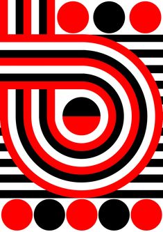 Modern Geometric simple. Art. Circles. Red, Black & White. ©Sam Bruce. #art #artist #poster #graphic #digital #red #circles #modern #abstract #geometric #aesthetic #hardedge