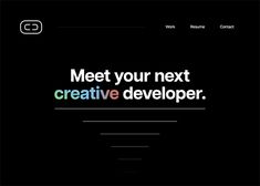 a black background with the words'meet your next creative development '