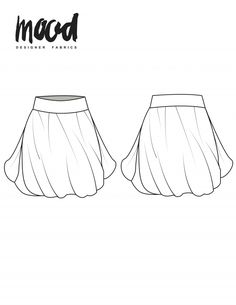 the front and back view of a pleaed skirt