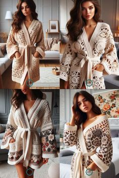 Crochet Dressing Gowns Crochet Bathrobe, Crochet Tools, Dressing Gowns, Your Crochet, Ideas Crochet, Knitting Ideas, Crochet Knitting, Beautiful Crochet, Group Chat