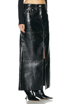 Find STAND STUDIO Francie Long Skirt on Editorialist. STAND STUDIO Francie Long Skirt in Black 50% polyurethane 50% viscose. Made in China. Dry clean only. Unlined. Zip fly with button closure. Item not sold as a set. SDIF-WQ2. 62218-8977. About the designer: Modern Black Midi Pencil Skirt, Sleek Black Full-length Skirt, Sleek Full Length Black Skirt, Sleek Black Long Skirt, Sleek Full-length Black Skirt, Modern Black Pencil Skirt For Spring, Modern Black Spring Pencil Skirt, Spring Modern Black Pencil Skirt, Black Leather Long Skirt