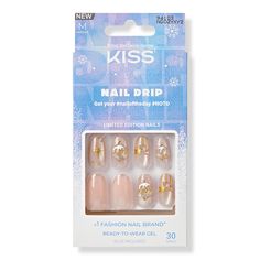 24 Hours Nail Drip Holiday Press-On Nails with Glue - NAIL DRIP HY24 24 HOURSFeaturesBeige gel nails are medium length & oval shaped with 3D special effects and an exclusive design inspired by the holiday seasonEasy, glue on applicationWear up to 7 days with no damage to natural nailsExtreme shine with unique special effects to create the latest cool, stylish designsIncludes30 Nails2g glue1 Manicure Stick1 Mini File - 24 Hours Nail Drip Holiday Press-On Nails with Glue Kiss Nails, Nail Design Inspiration, Artificial Nails, Special Effects, Ulta Beauty, Almond Nails, Beauty Nails, Fashion Nails, One Color