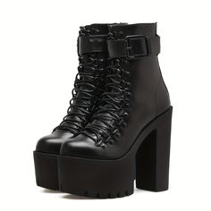 Precio bajo con envío gratis para usuario nuevo. Haute Goth, 21 Aesthetic, Nude Ankle Boots, Party Shoes Heels, Boots Goth, Heeled Lace Up Boots, Michael Murray, Leather Motorcycle Boots