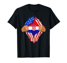 a t - shirt with an american and croatia flag on it