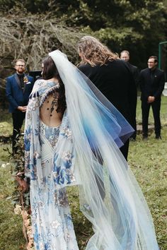 Rural & Free-Spirited, 1970s Themed Wedding · Rock n Roll Bride Blue Boho Wedding, Dresses Fairytale, Beaded Wedding Dress, Wedding Needs, Unconventional Wedding, Romantic Boho, Rock N Roll Bride, Beaded Wedding, Princess Wedding Dresses