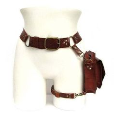 Outfit Oc, Medieval Steampunk, Oc Clothes, Fair Outfit, Thigh Bag, Fanny Pack Purse, Steampunk Leather, Ren Fair, Fanny Bag