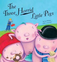 the children's book is written in spanish and features three pigs hugging each other