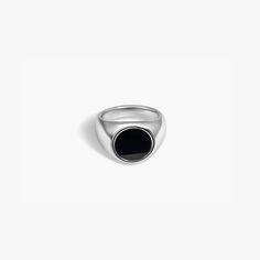 Elevate your look with this emblem of understated luxury, a testament to timeless chic style. Meticulously crafted, this classic signet speaks volumes about inner strength and refined elegance. Its black enamel hue is more than just style; it symbolizes depth and resilience, the perfect daily wear that is as comfortable as it is cool. 13.3mm Tall x 13.3mm Wide x 3mm Thick Stainless Steel Black Enamel Center Silver Signet Ring, Just Style, Black Enamel, Signet Ring, Rings Statement, Chic Style, Statement Rings, Favorite Jewelry, Fashion Accessories