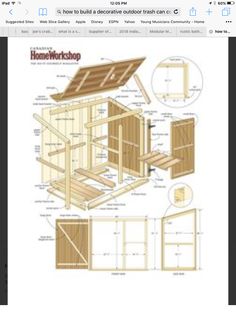 the plans for a chicken coop are shown in this image, with instructions to build it