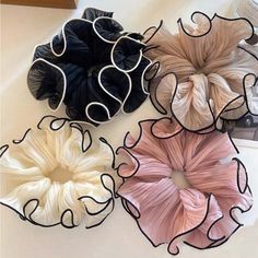 Set Of 4 Hair Accessories Ponytail, Diy Hair Scrunchies, Elegant Ponytail, Ponytail Updo, Anthropologie Accessories, Hair Scrunchies, Hair Rings, Headband Styles, Elegant Hairstyles