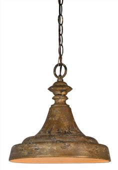 an old fashioned light fixture with chain hanging from it's center and two lights on each side