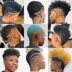 Women With Short Hair, Short Natural Haircuts, Cabello Afro Natural, Short Hair Designs, Black Women Short Hairstyles, Shaved Hair Designs, Tapered Natural Hair, Natural Hair Cuts, Tapered Hair