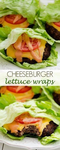 cheeseburger lettuce wraps on a plate