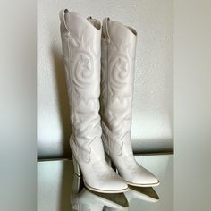 Steve Madden Boots. Worn Twice Ever. Selling Because They Don’t Get As Much Wear As They Should. Love Them. Cream/White Color. Cream Cowgirl Boots, Steve Madden Cowgirl Boots, Cream White Color, Madden Boots, Shoes Steve Madden, Steve Madden Boots, Cowgirl Boots, Steve Madden Shoes, Cream White