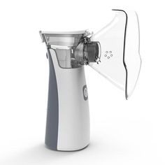 a white and gray blender on a white background