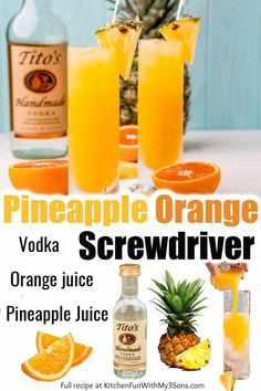 pineapple orange screwdriver cocktail recipe