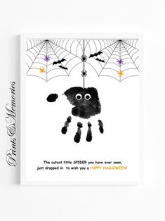 a halloween card with a spider on it