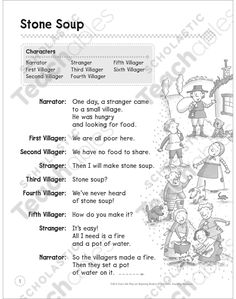 the stone soup worksheet for children to learn how to read and understand it