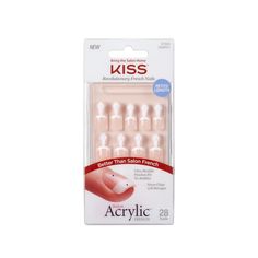 Salon Acrylic, Press-On Nails, Nail Glue Included, Crush Hour&apos;, French, Petite S Natural French Nails, Acrylic French, Kiss Products, Pink Gel Nails, Kiss Nails, Gel Glue, Travel Size Beauty Products, Nail Remover, Lipstick Stain