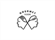 the logo for gourmet floor, which is designed to look like two heads