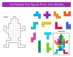 the complete puzzle for children to learn how to make it look like they are in different colors