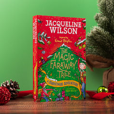 A red book stood up on a wooden table. The book has a christmas tree and some illustrated characters on the front, the title of the book is The Magic Faraway Tree A Christmas Adventure. Alongside the book are a mini christmas tree, some ribbon and baubles The Traitor Queen, Traitor Queen, Kingdom Of The Cursed, Magic Faraway Tree, Books For Christmas, The Bridge Kingdom, The Magic Faraway Tree, Jacqueline Wilson, Faraway Tree