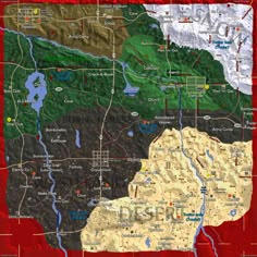 a large map of the state of colorado with all its roads and major cities on it