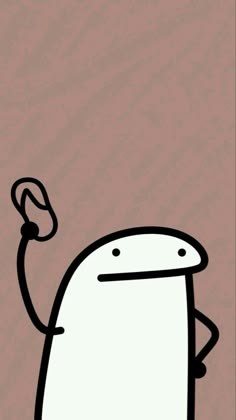 an image of a cartoon character holding a cell phone up in the air with one hand